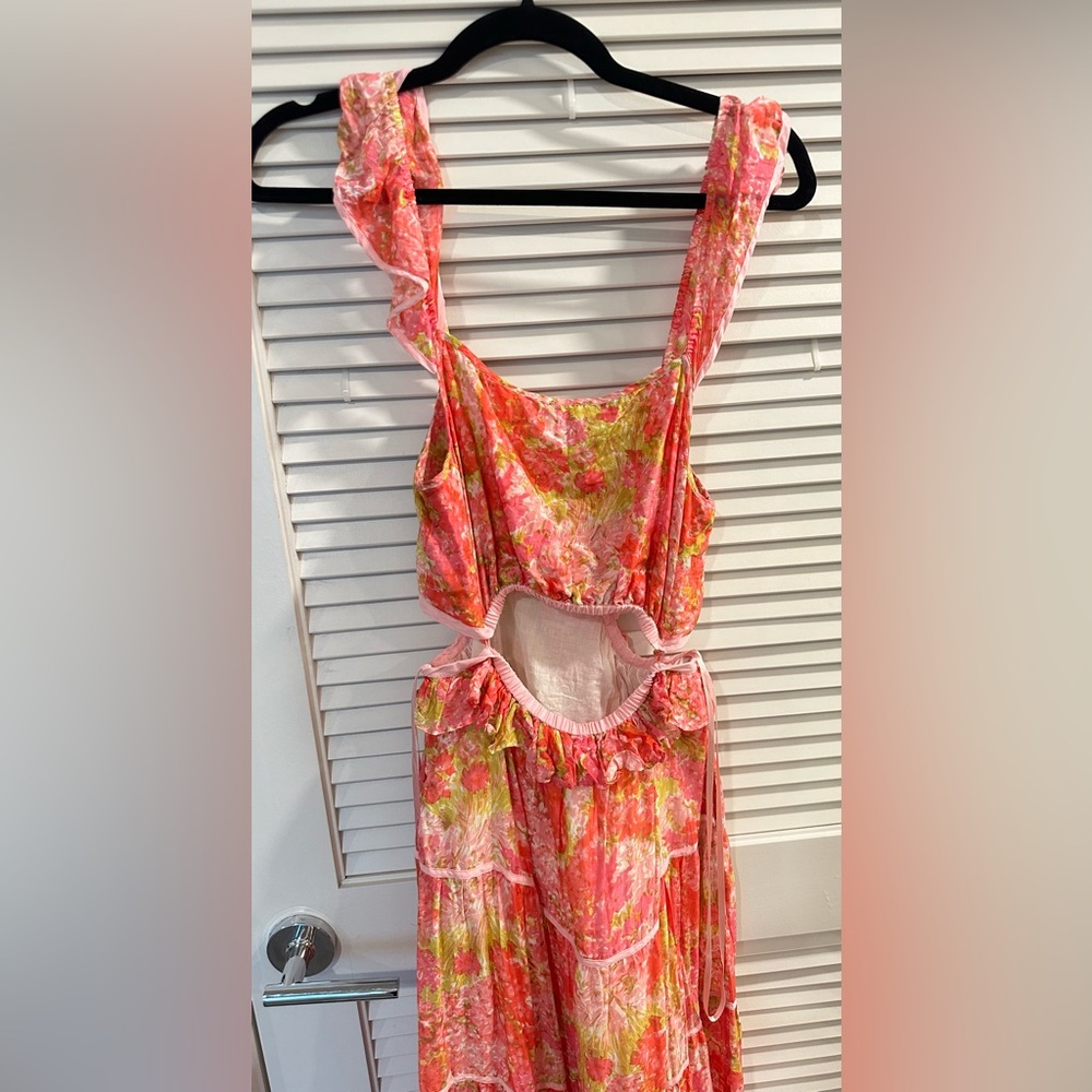 LoveShackFancy Madsen Floral Maxi Dress With Cut Outs - Picture 15 of 16